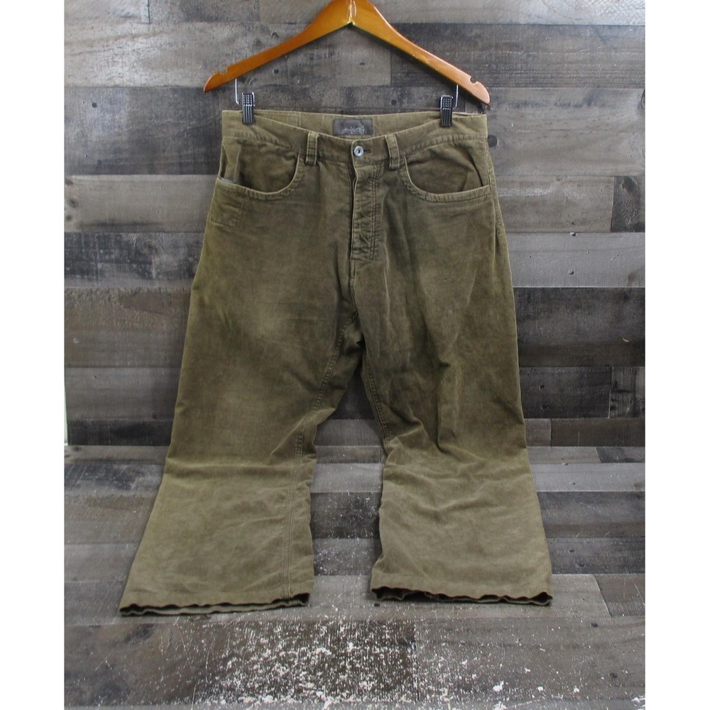 Vintage Billabong Pants Mens 33x27 Green Velour Sufer Skater 90s Made Korea